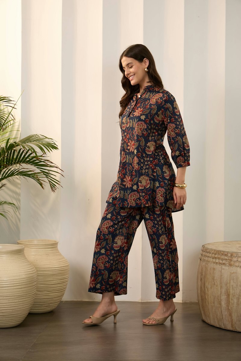 Roz Marra Straight Kurta 2 Piece Solid Cambric Suit in Zaitooni