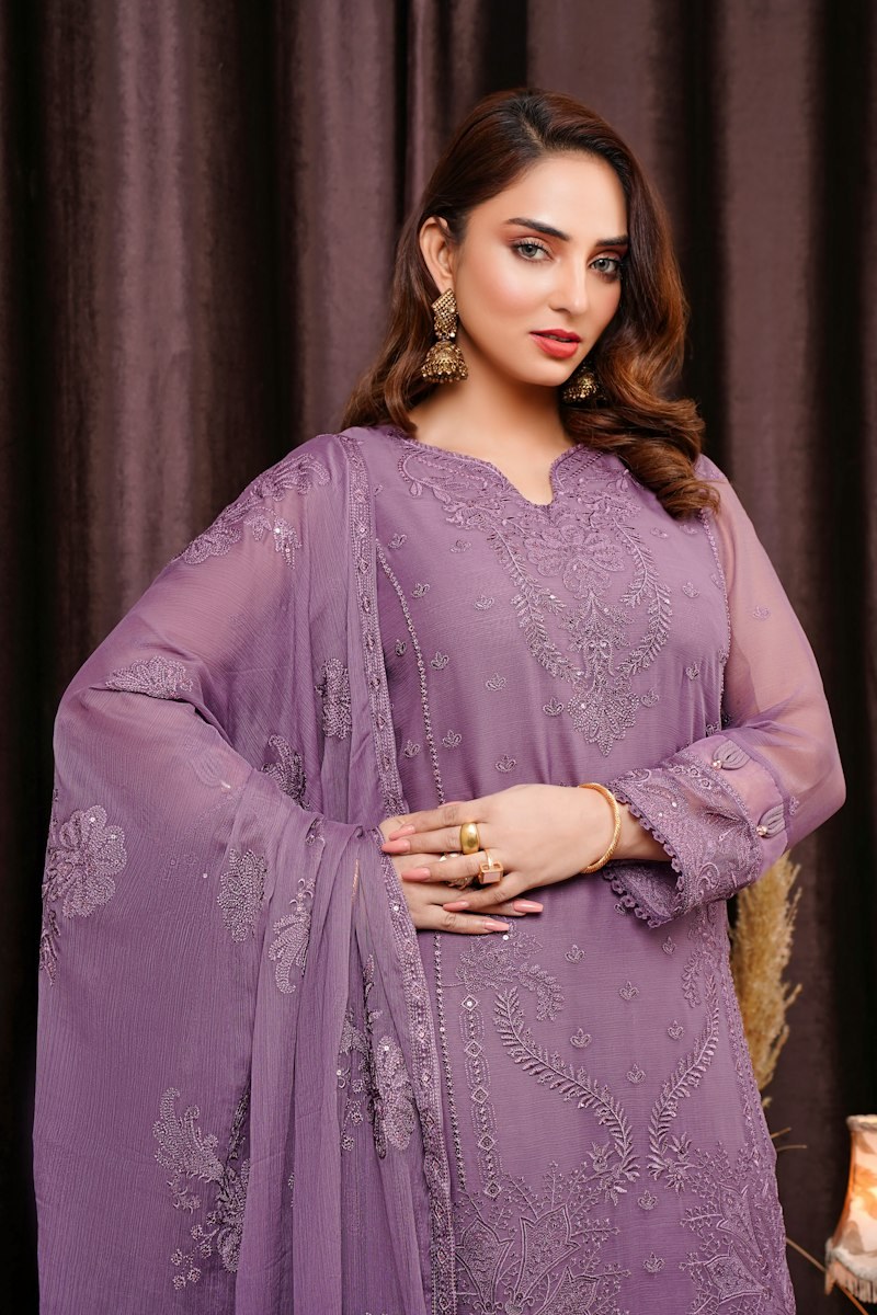 Sada Straight Kurta 3 Piece Printed Lawn Suit in Badami